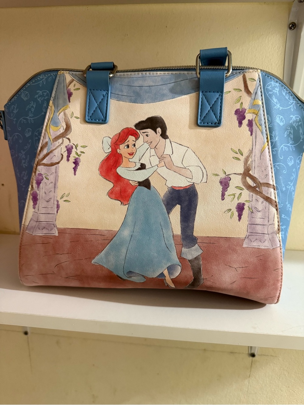 Disney Ariel & Prince Charming Blue Canvas Tote Bag